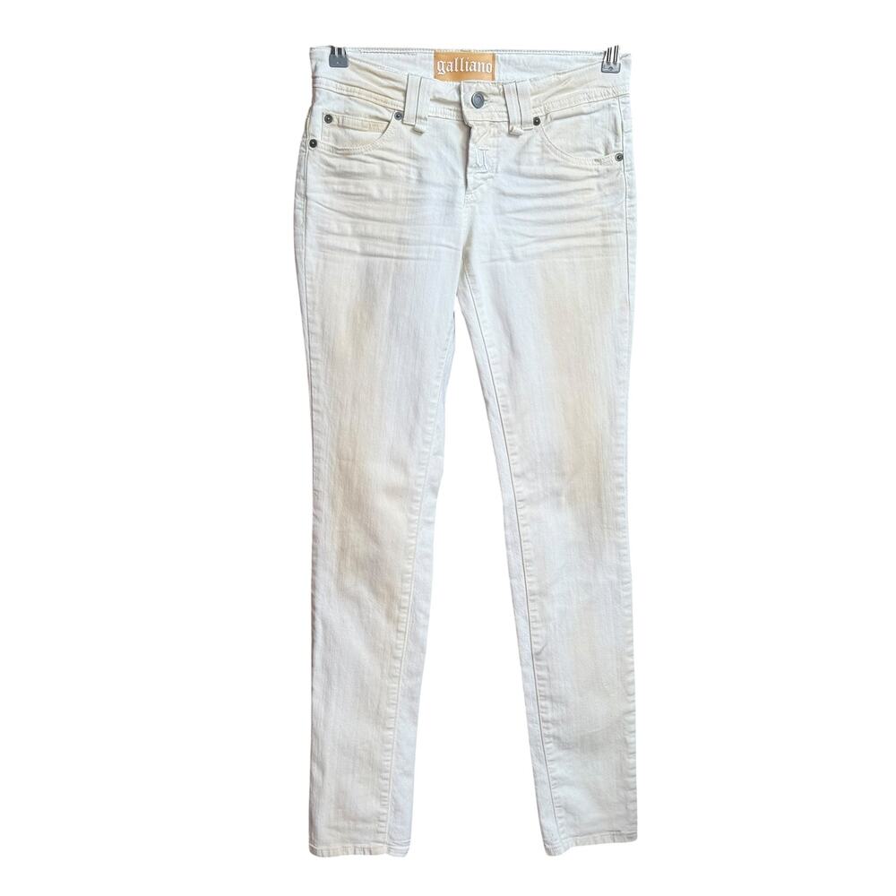 John Galliano White Skinny Jeans Women's IT 40 US 26 Made Italy Designer Denim